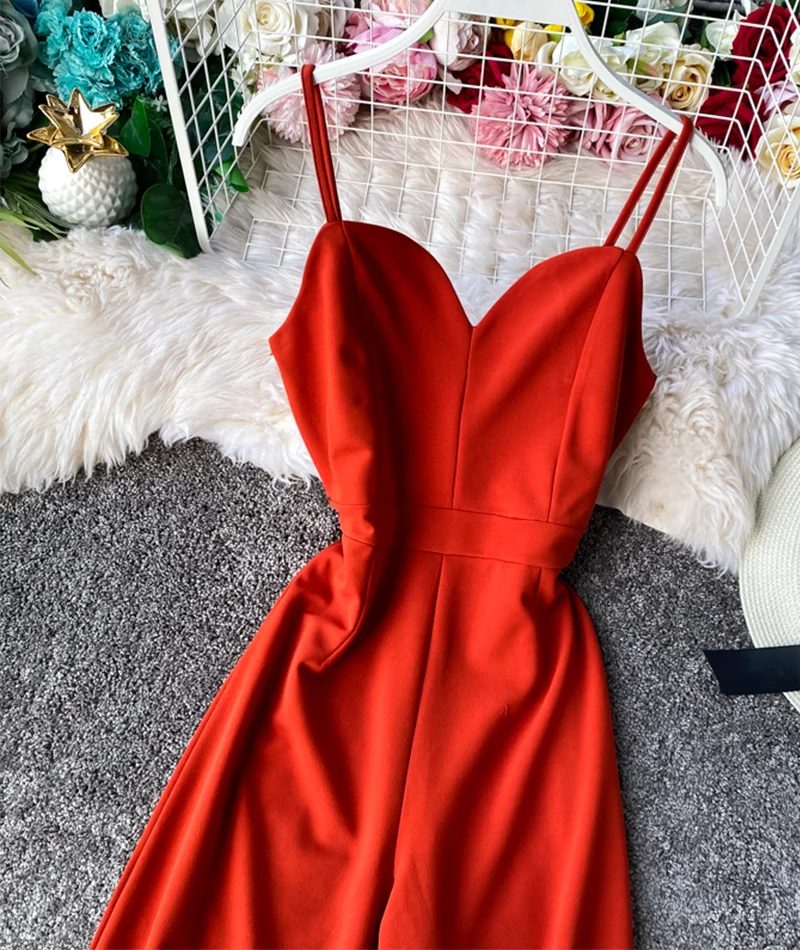 Simple sleeveless jumpsuit wide leg jumpsuit 073 - Image 4