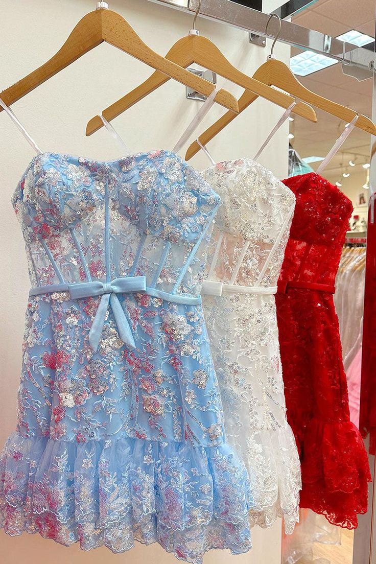 Simple Strapless Sequined Appliqued Sheer Tulle Sheath Mini Homecoming Dress P2288 - Image 5