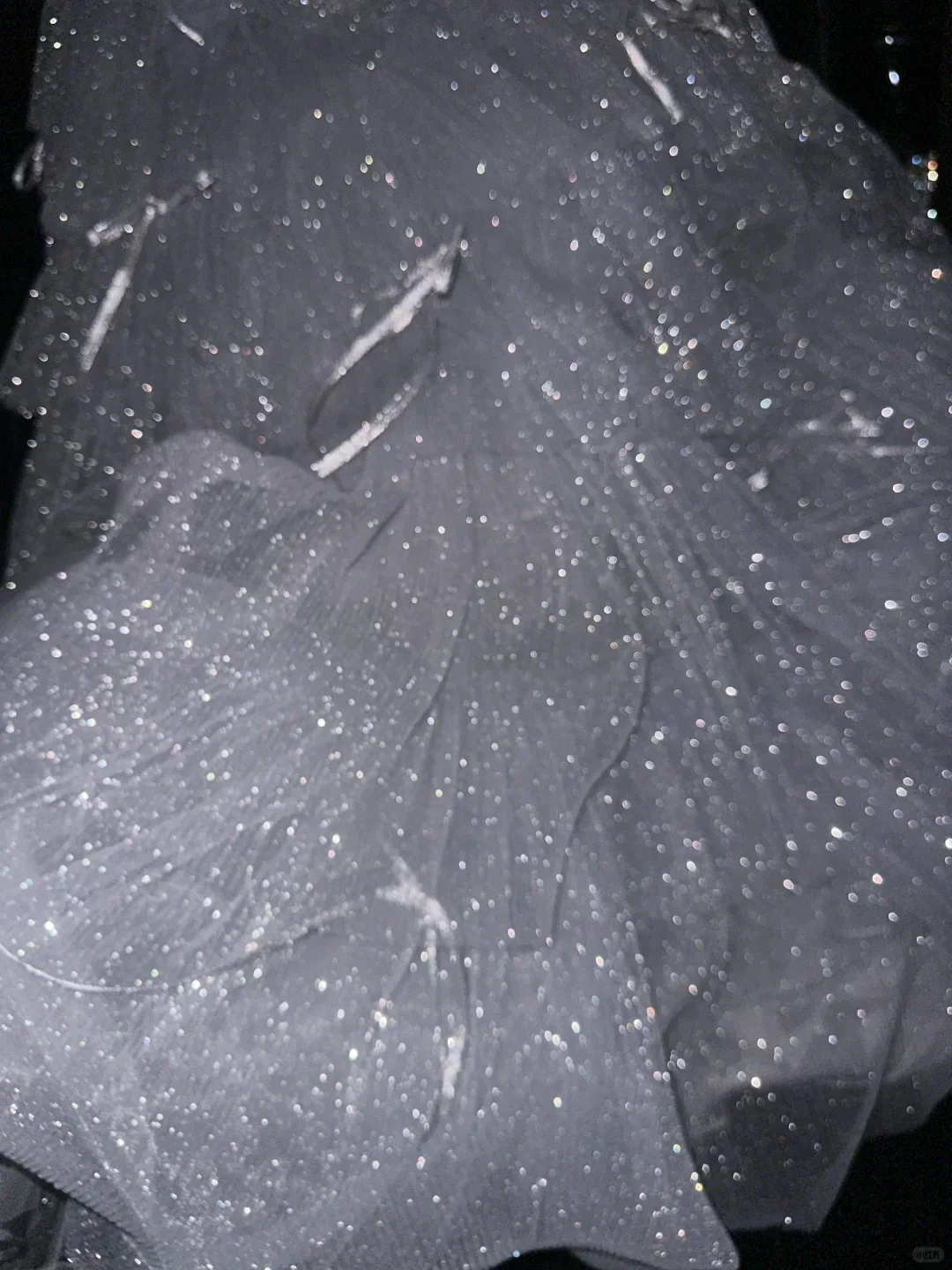 Sparkling Galaxy Silver Beaded Bow Tulle Princess Prom Dress P3453 - Image 2