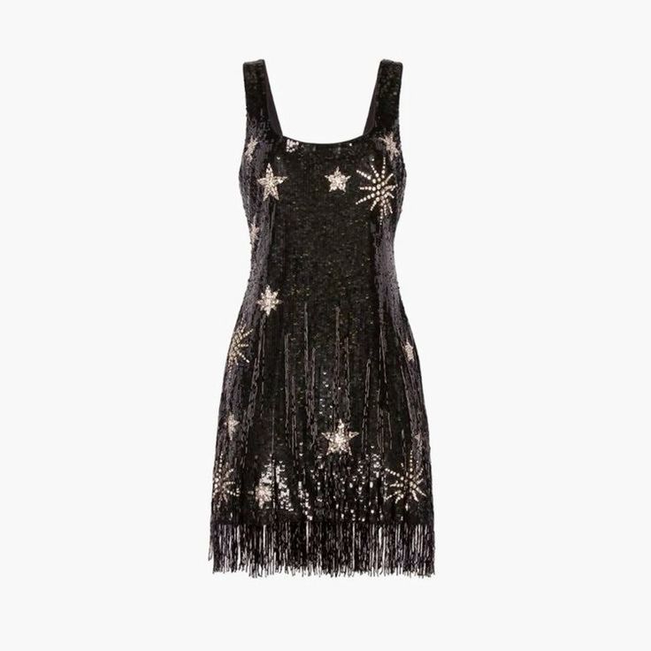Sparkling Tassel Square Neck Star Sequin Open Back Homecoming Dress P3810 - Image 7