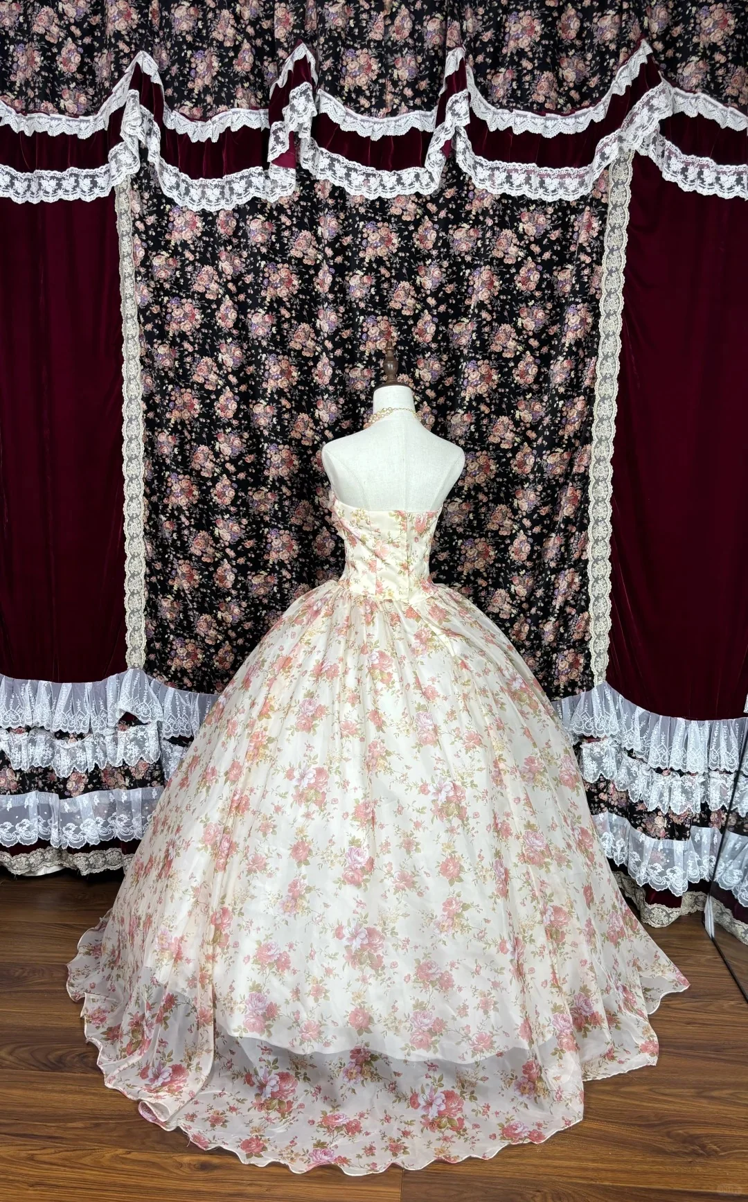 Super Fairy Rose Manor Full Flower Stem Strapless Floor-Length Wedding Dress P2995 - Image 2