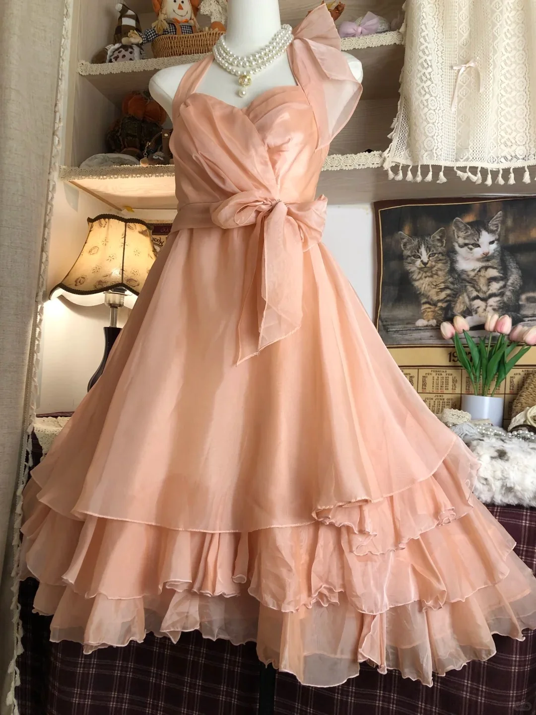 Sweet And Cute Halterneck Pink A-line Homecoming Dress P3421 - Image 3