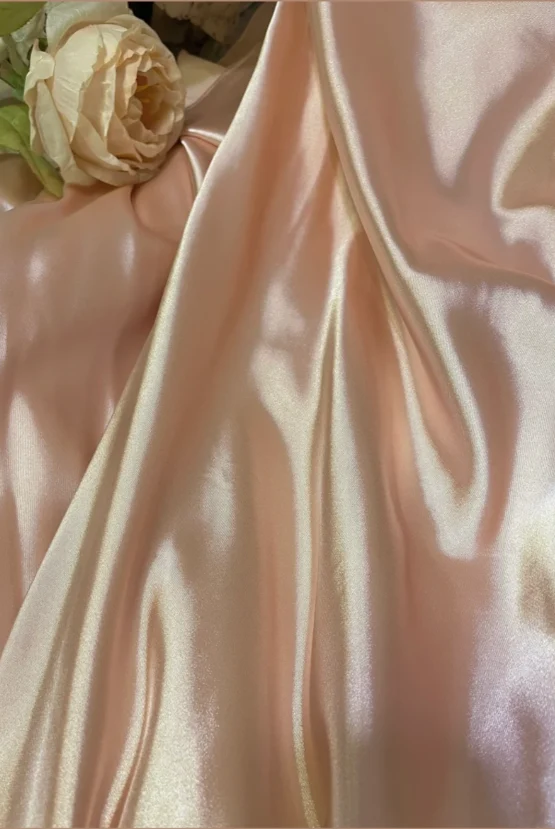 Sweet Pink 3D Rose V-Neck Satin Long Prom Dress P3762 - Image 6