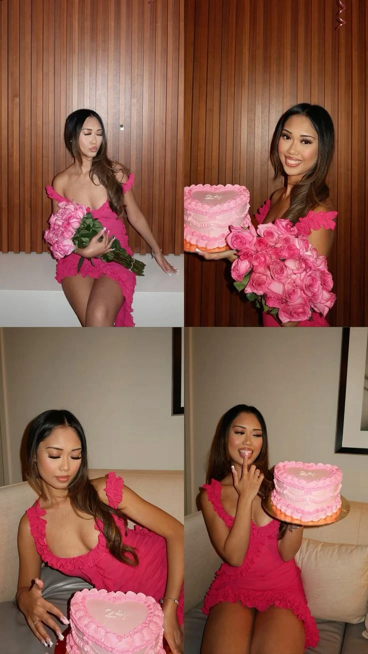 Sweet Ruffled Low-cut Pink Backless Birthday Short Skirt Homecoming Dress P3947 - Image 2