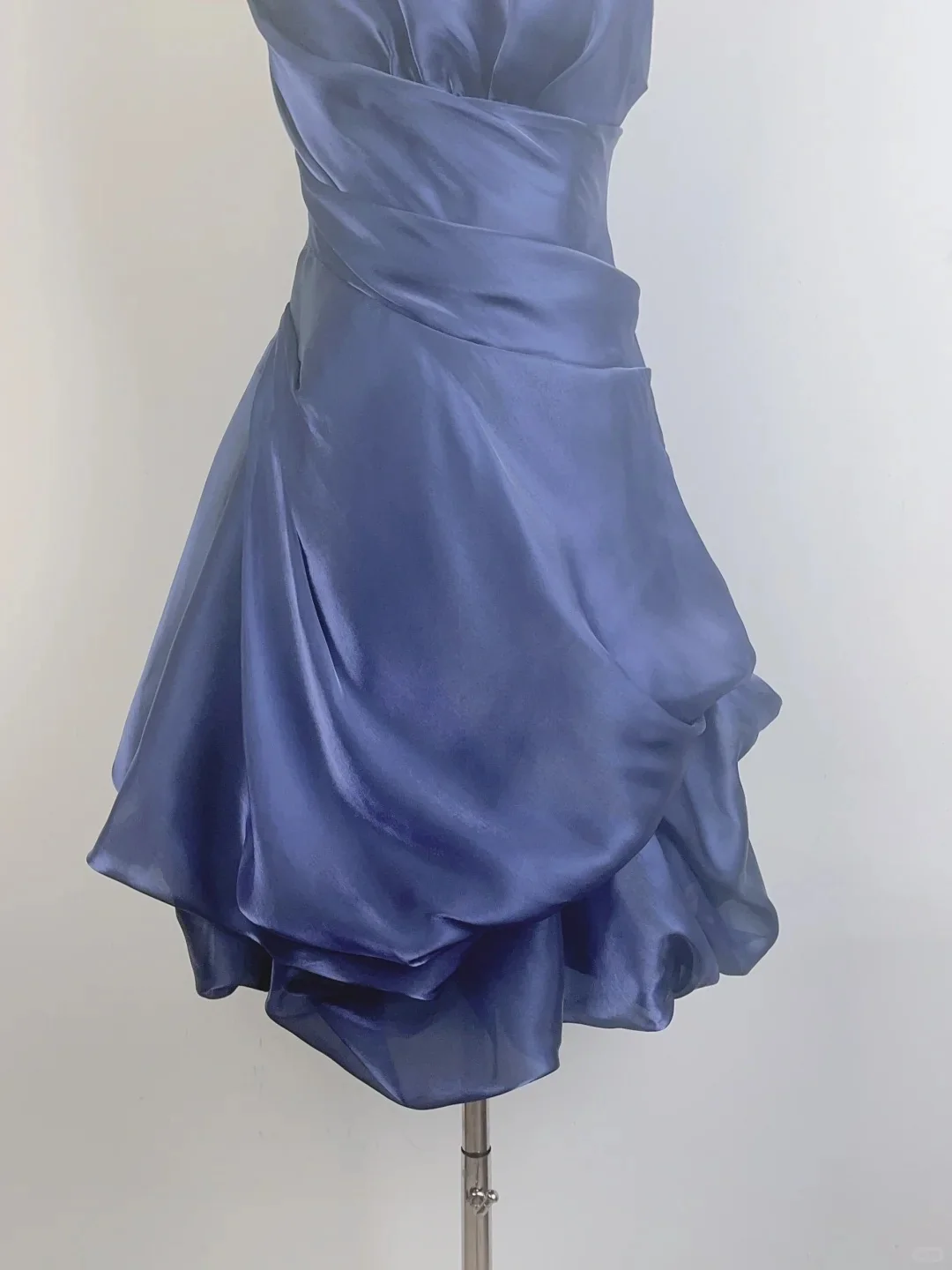 Vintage Dark Green Halter Neck Floral Mini Homecoming Dress P3359 - Image 9