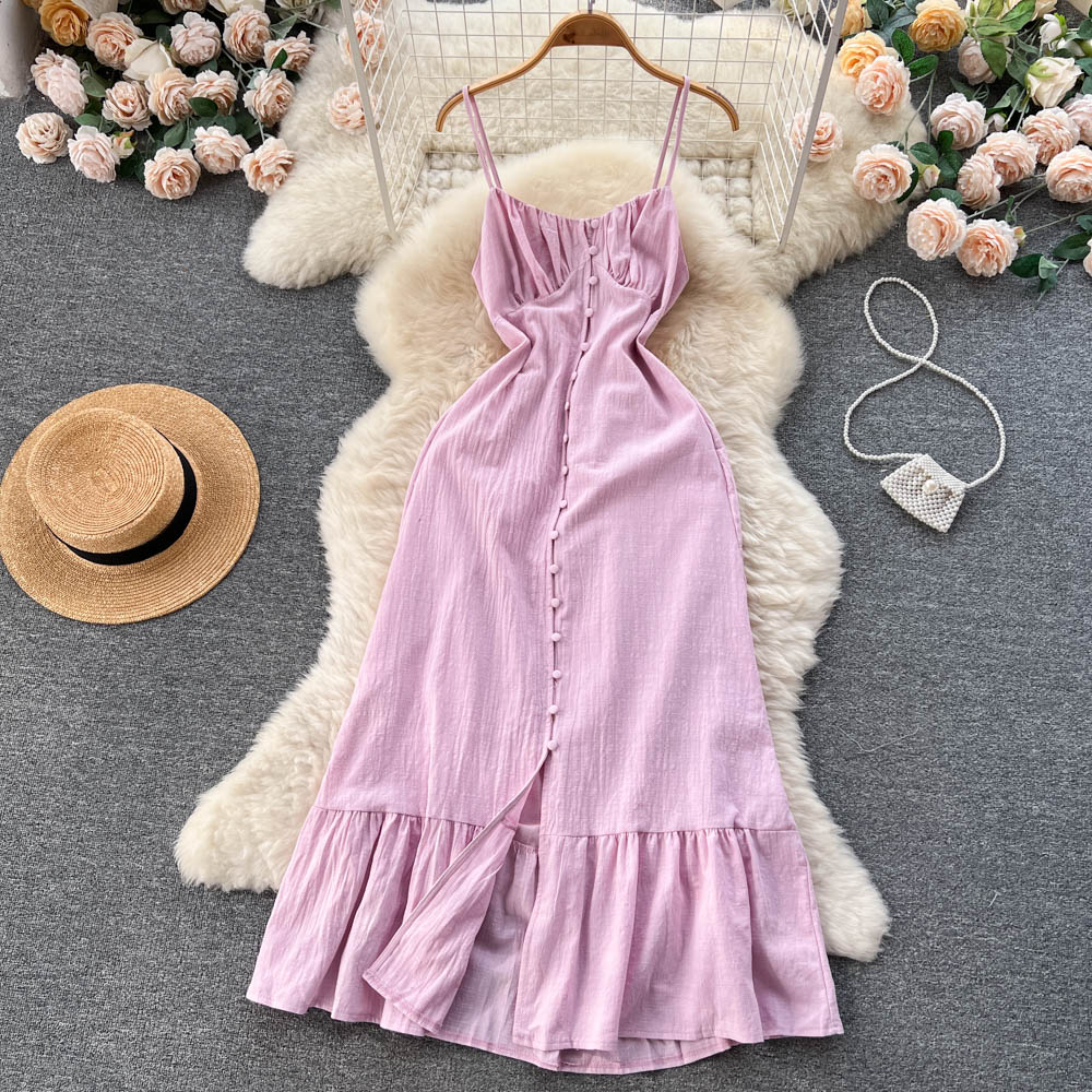 Vintage Spaghetti Straps Sleeveless Mint Green Summer Holiday Dress P245 - Image 2