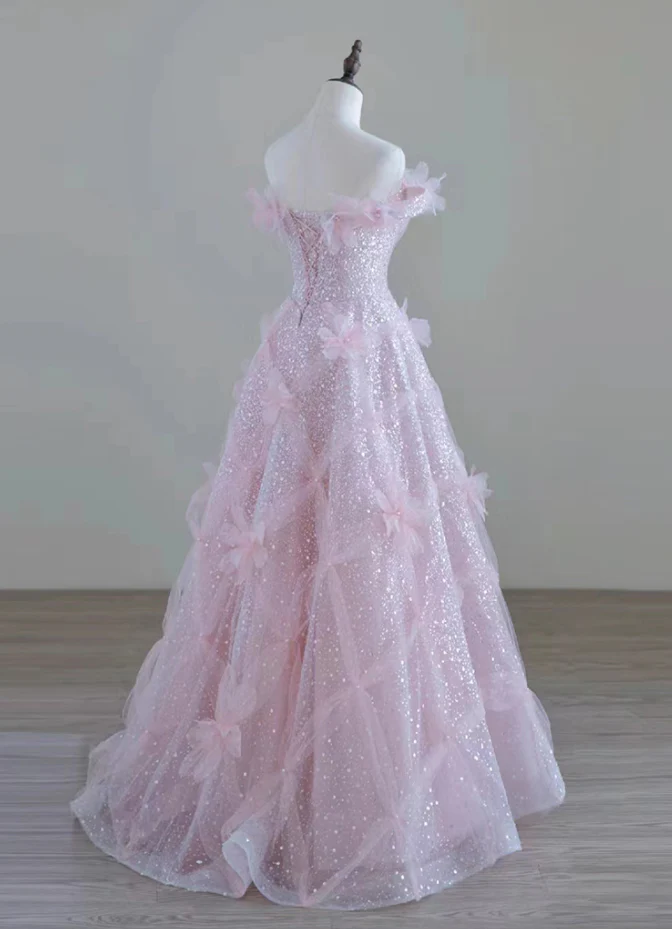 Women High Feeling Pink Fairy Prom Dress Long Party Dresses P1603 - Image 2